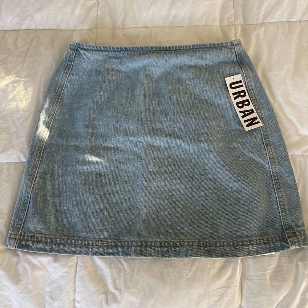 nwt urban outfitters light wash jean skirt